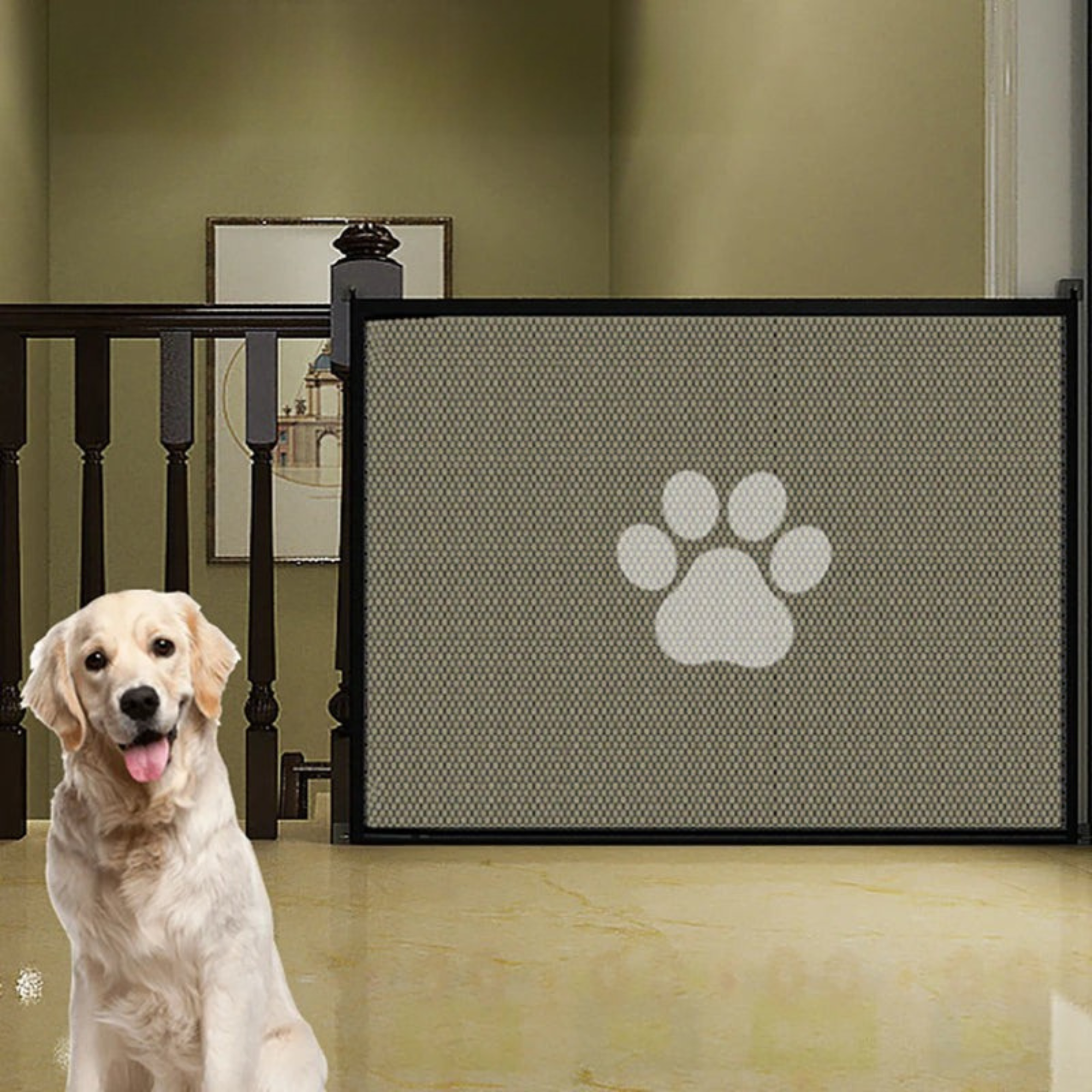 Dog Safety Gate Mesh Barrier