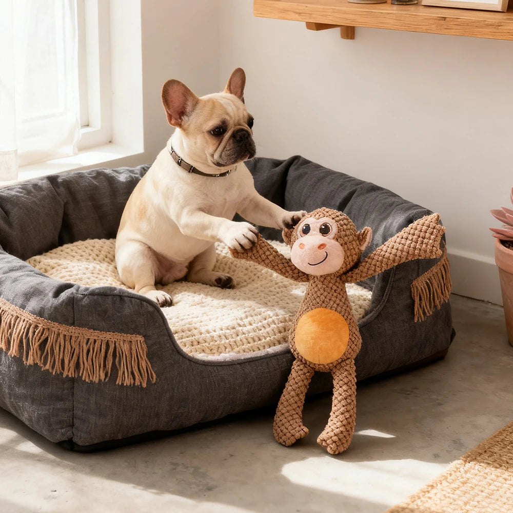 Monkey Squeaky Plush Toy - Additional Image