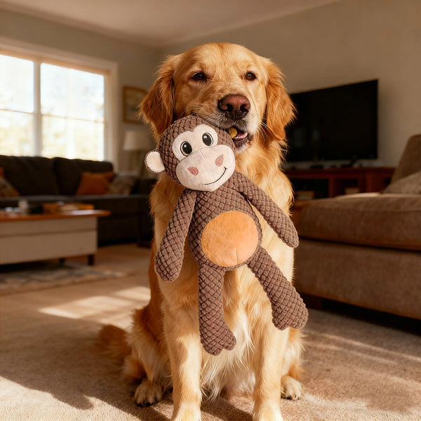 Monkey Squeaky Plush Toy